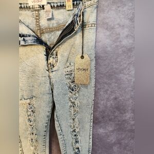 Vibrant Distressed Light Blue Jeans
